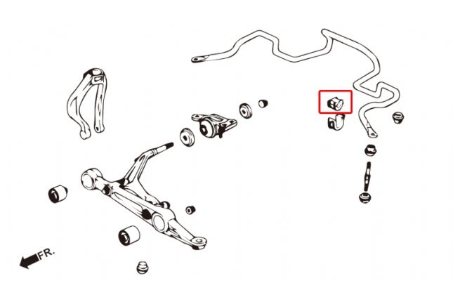 Hardrace - eesmise stabilisaatori puks Honda Civic, Crx, Integra