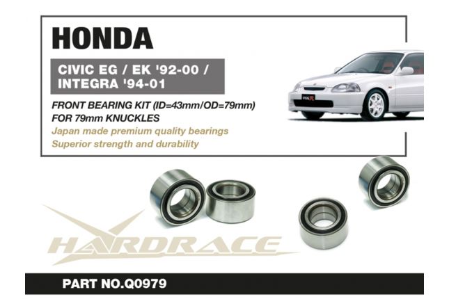 Hardrace - Front Wheel Bearing Honda Civic, Integra, Del sol