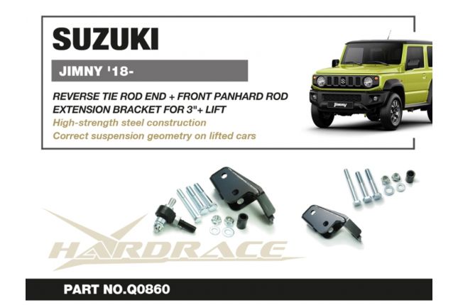 Hardrace - tagurpidi roolilati ots + eesmise Panhard-rodi pikendusklamber Suzuki Jimny