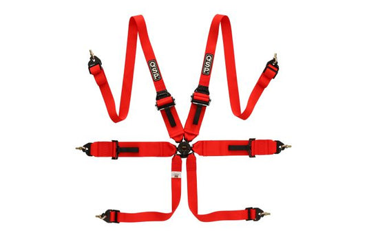 QSP - 6-punkti turvarihmad FHR Touring FIA - Punane