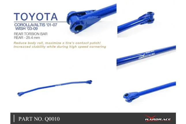 Hardrace - Rear Torsion Bar Toyota Corolla/altis/auris, Wish