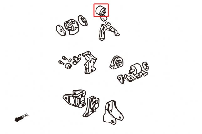 Hardrace - Tagumine tugevdatud mootorikinnituse puks Mitsubishi Lancer Evolution