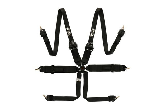 QSP - 6-punkti turvarihmad FHR Touring FIA - Must