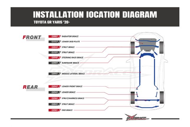 Hardrace - esiamordi tugivarras Toyota Yaris / Vitz