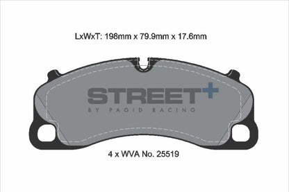 Pagid - T8276SP2001 - Pagid Street+ Brake Pads; Front