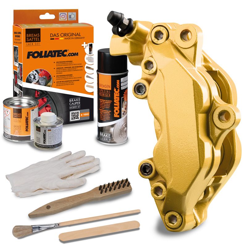 Foliatec - Brake Calip. Lacquer-prest. gold metal.