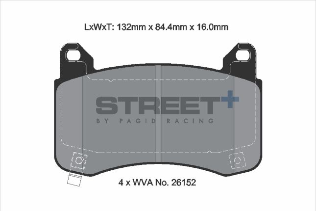 Pagid - T8280SP2001 - Pagid Street+ Brake Pads; Front