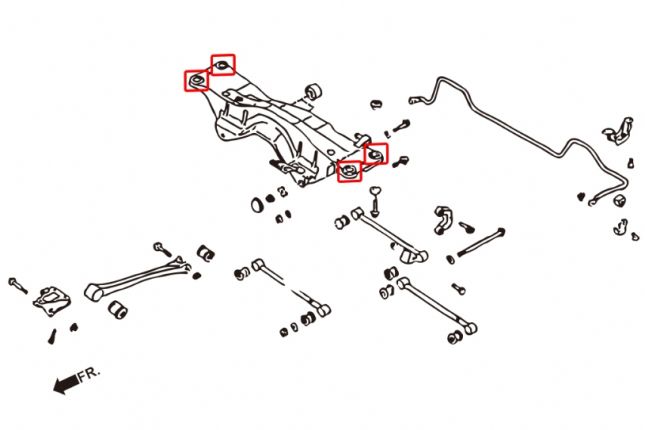 Hardrace - Rear Cross Member Bushing Subaru Forester, Impreza, Legacy/outback