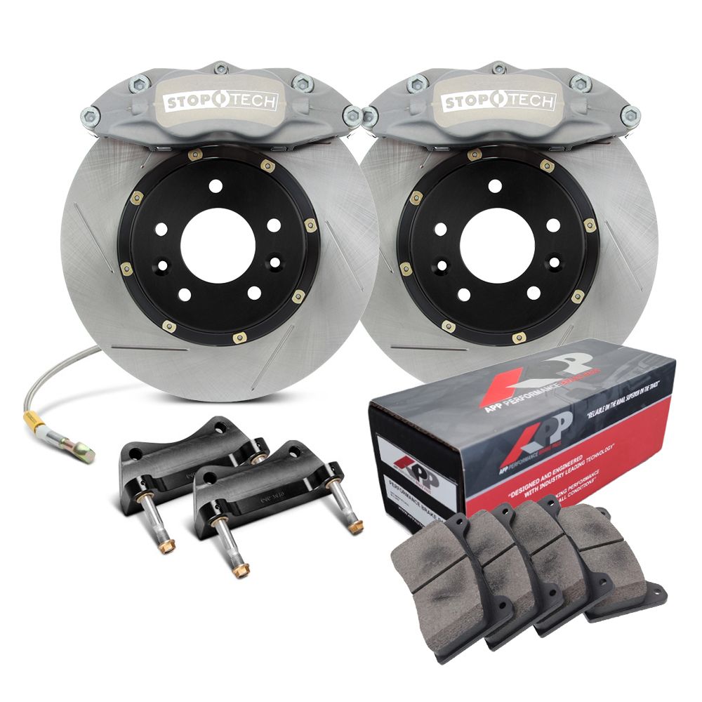 StopTech - 83.556.GV00.A1 - StopTech Competition Sport Big Brake Kit by APP - Front - 280x21mm Straight Slotted - ST-42R Grey Anodized