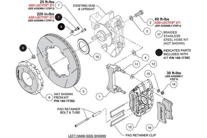 Wilwood - 140-17362 - Wilwoodi suurpidurikomplekt - ees - 280x20mm kahe soonega - sepistatud kitsas Dynapro anodeeritud