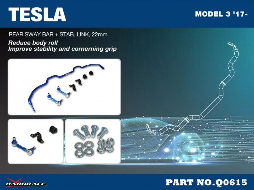 Hardrace - Rear Sway Bar Tesla Model 3
Hardrace
Be the first to review this product
Item #
Q0615