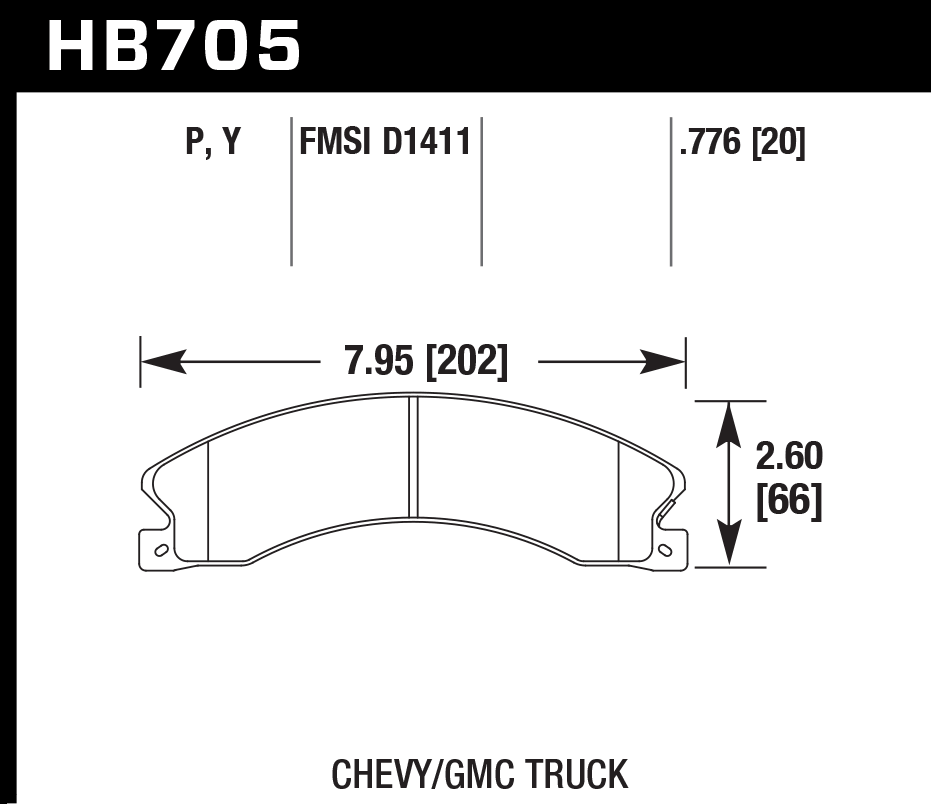 Hawk - HB705Y.776 - Hawk LTS Brake Pads; Front