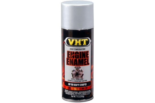 VHT Engine Enamel spray can on a white background