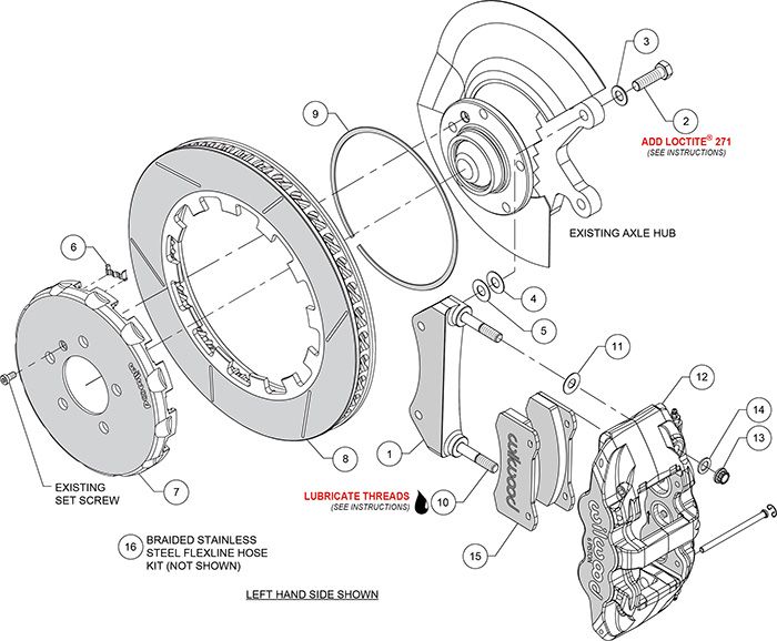 Wilwood - 140-16010 - Wilwood Big Brake Kit - Front - 355x32mm Bi-Slotted - AERO6 Anodized - WIL-140-16010
