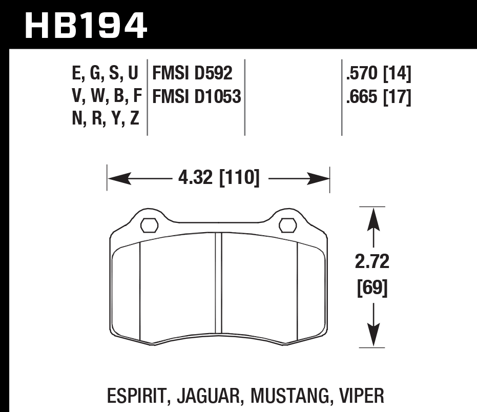 Hawk - HB194F.570 - Hawk HPS Brake Pads; Rear
Hawk
Be the first to review this product
Item #
HWK-HB194F.570
