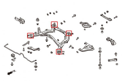 Hardrace - Tagumise alusraami puks Infiniti Q45, Nissan 240SX, Skyline, Z-seeria