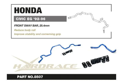 Hardrace - Front Sway Bar Honda Civic, Del sol