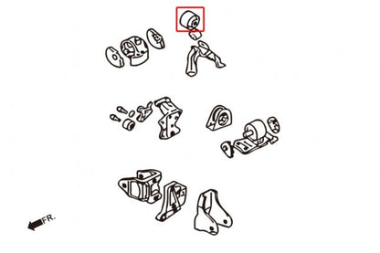 Hardrace - Tagumine tugevdatud mootorikinnituse puks Mitsubishi Lancer Evolution