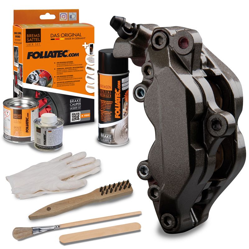 Foliatec - Brake Caliper Lacquer Set-carbon metal.