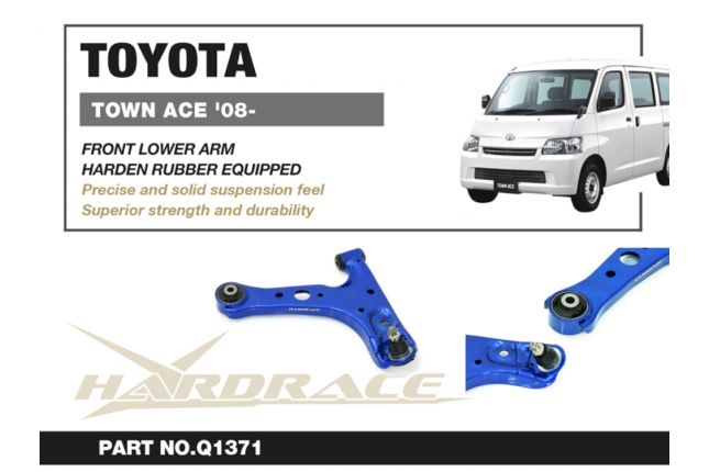 Toyota Town Ace '08 front lower arm with Hardrace branding on a white background