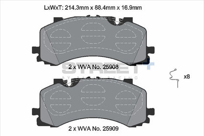 Pagid - T8262SP2001 - Pagid Street+ Brake Pads; Front