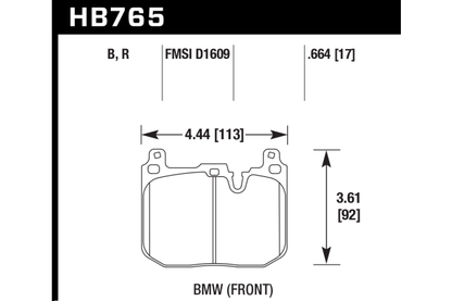Hawk - HB765U.664 - Hawk DTC-70 piduriklotsid; ees