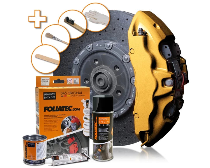 Foliatec - Brake Calip. Lacquer-prest. gold metal.